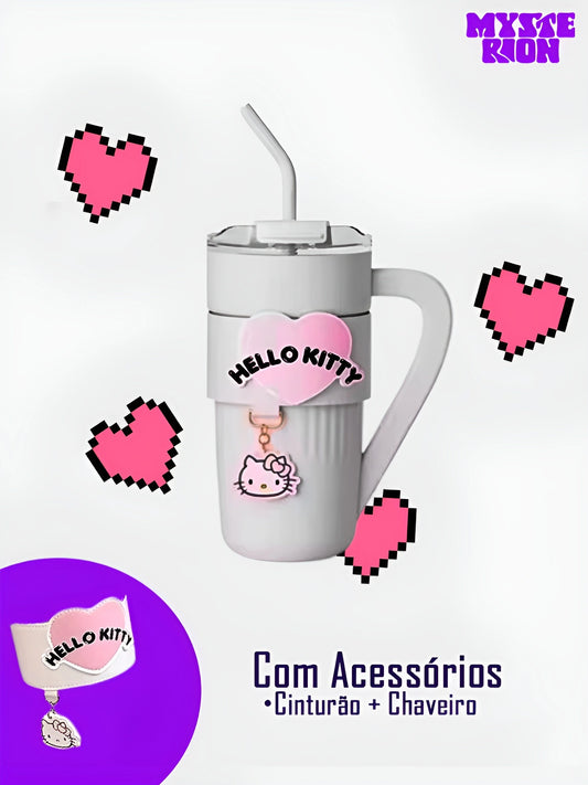 Copo Térmico Hello Kitty (Chaveiro e cinturão de brinde!)